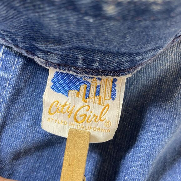 Vintage 70s City Girl Straight Leg Embroidered Bicycle Bike Jeans High Waist 26" - Picture 12 of 15